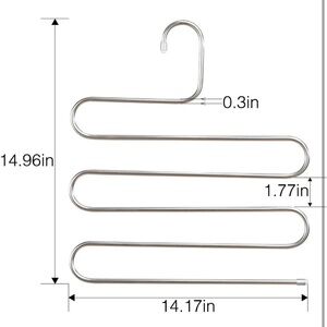 8-Pack Silver Stainless Steel S-Hangers Space-Saving,Closet Organizer